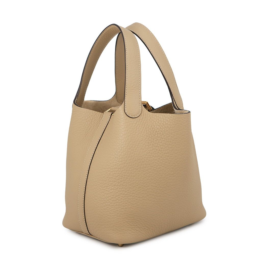 Hermes Handbag Picotin Lock PM Trench Gold Taurillon Clemence — view 2