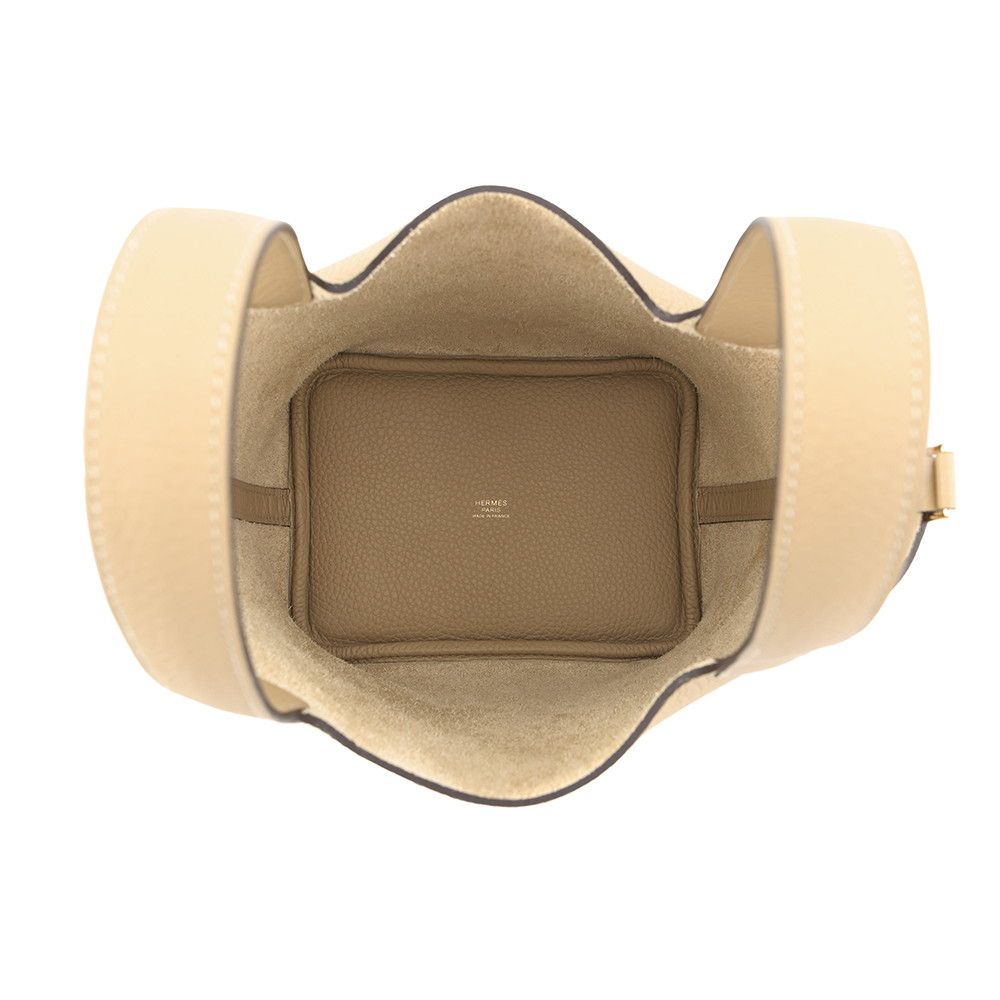 Hermes Handbag Picotin Lock PM Trench Gold Taurillon Clemence — view 5