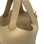 Hermes Handbag Picotin Lock PM Trench Gold Taurillon Clemence — view 6