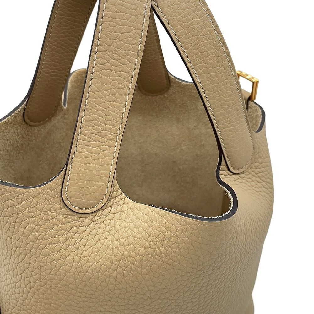 Hermes Handbag Picotin Lock PM Trench Gold Taurillon Clemence — view 6