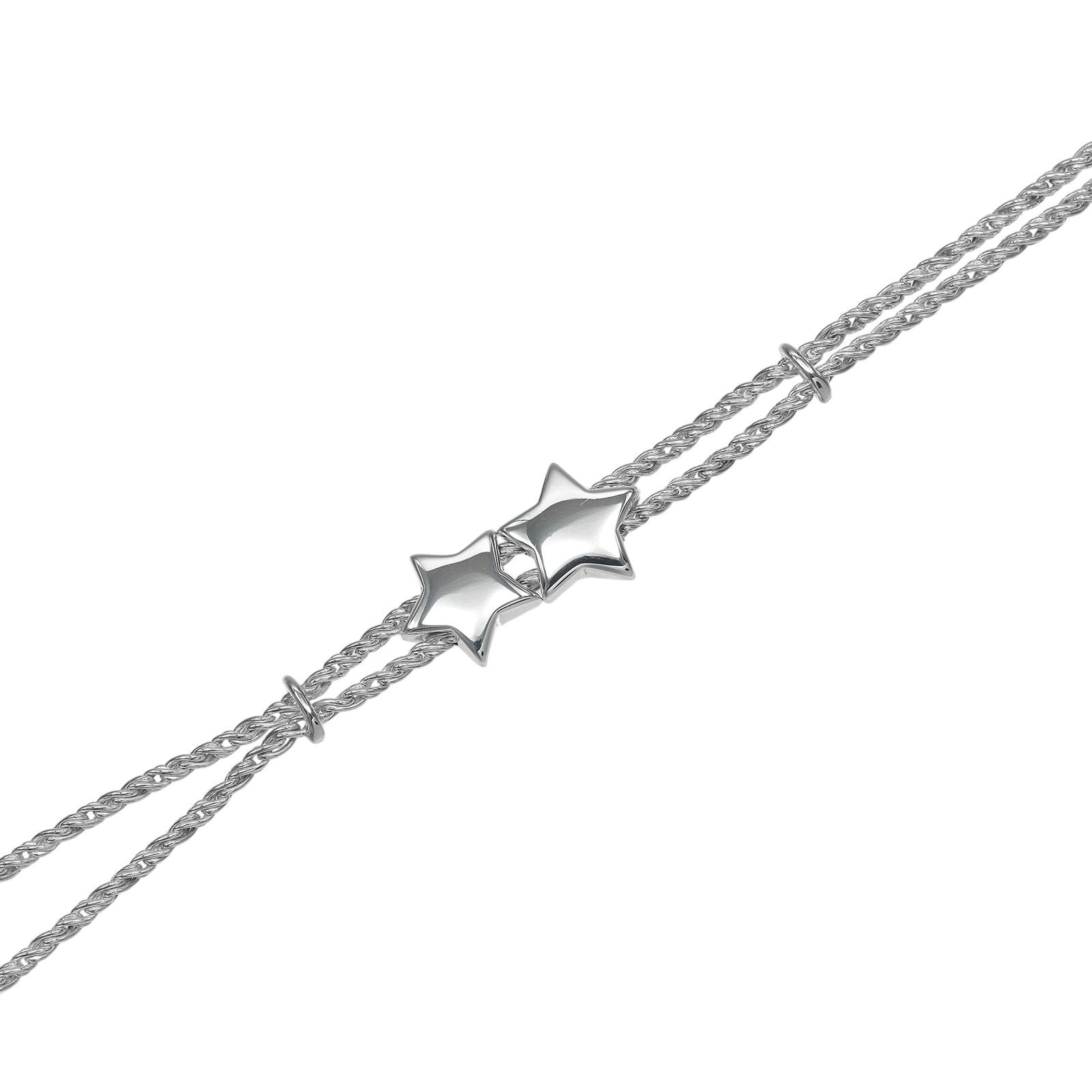 Tiffany & Co Star Double Rope Vintage 925 Sterling Silver Bracelet — view 5