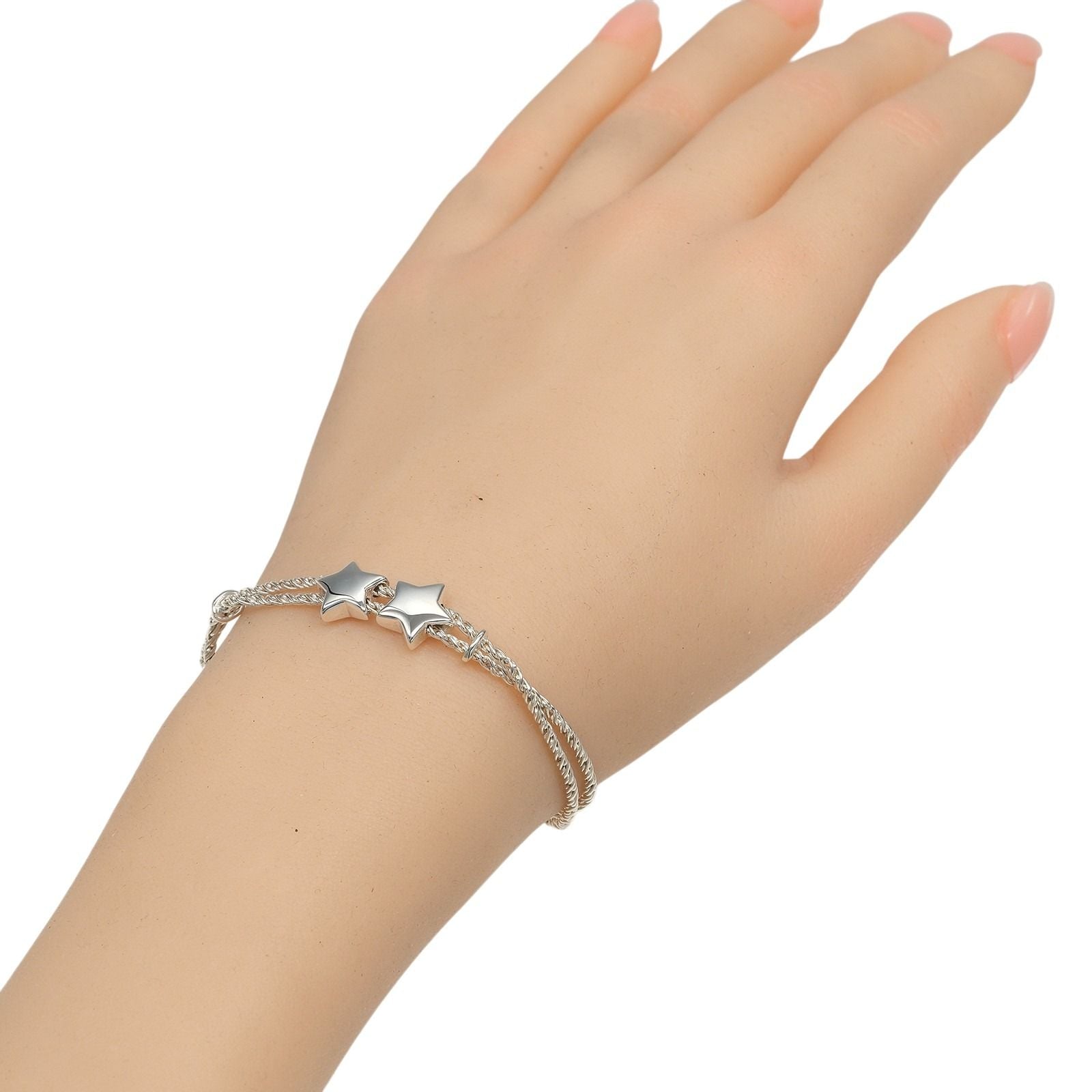 Tiffany & Co Star Double Rope Vintage 925 Sterling Silver Bracelet — view 2