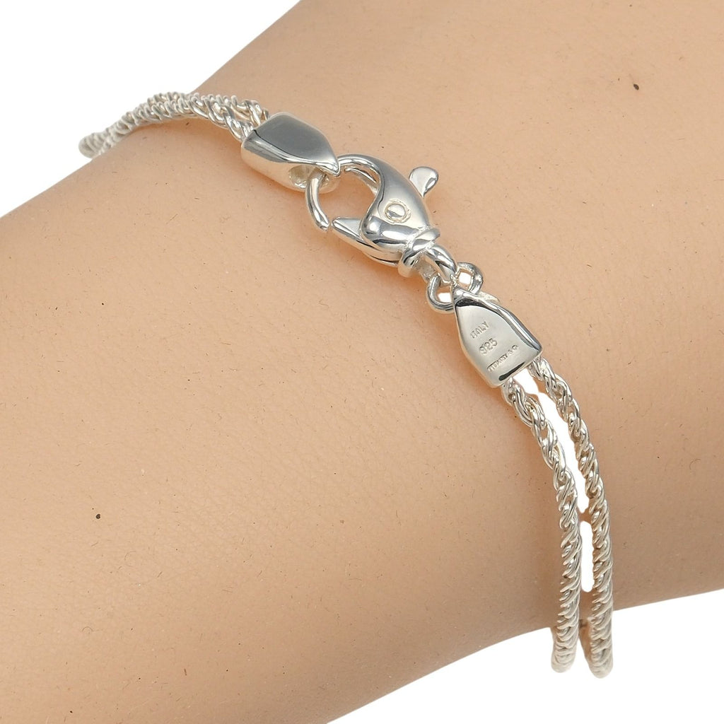 Tiffany & Co Star Double Rope Vintage 925 Sterling Silver Bracelet — view 3