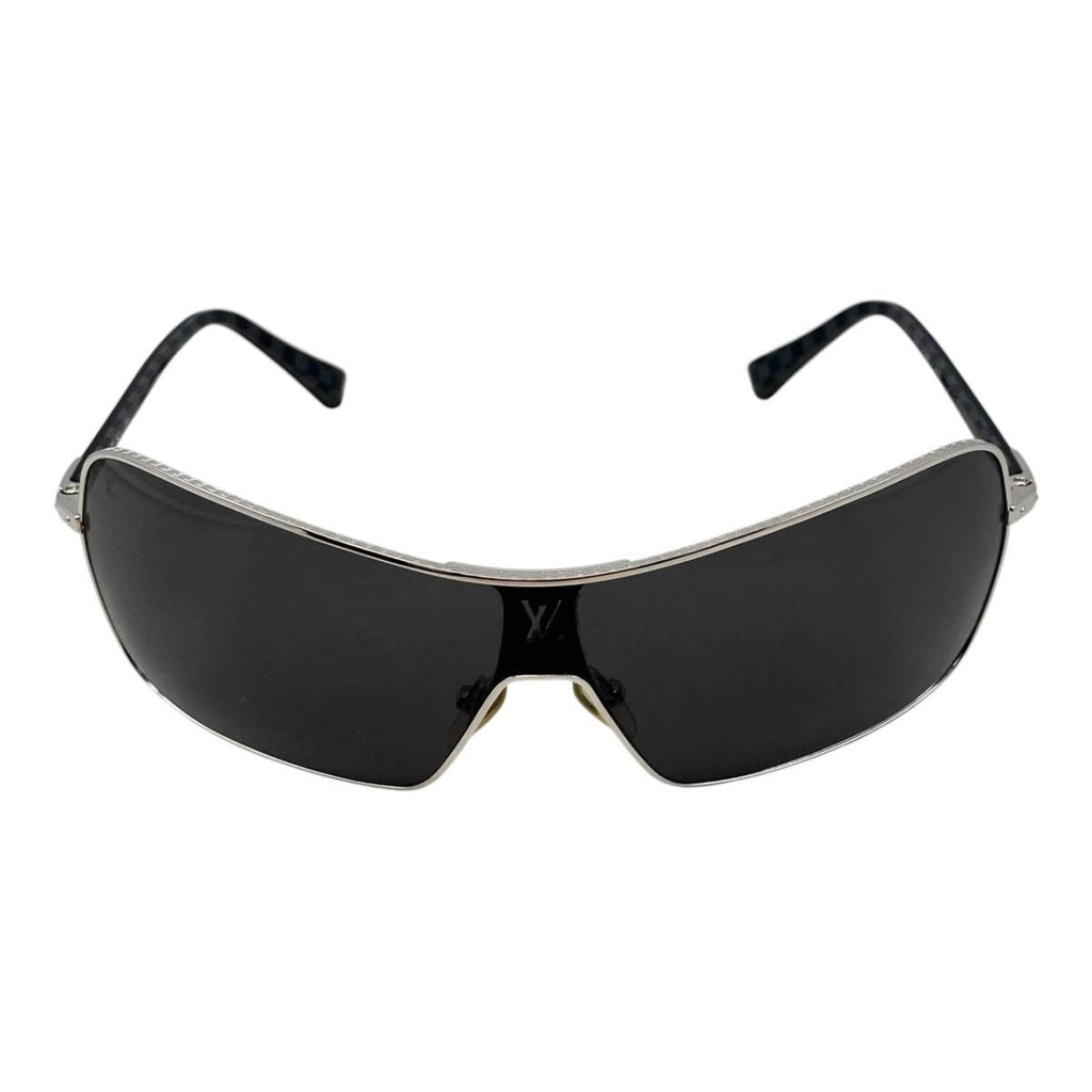 Louis Vuitton Sunglasses Conspiration Mask Homme LV Logo Black Silver Eyewear — view 3