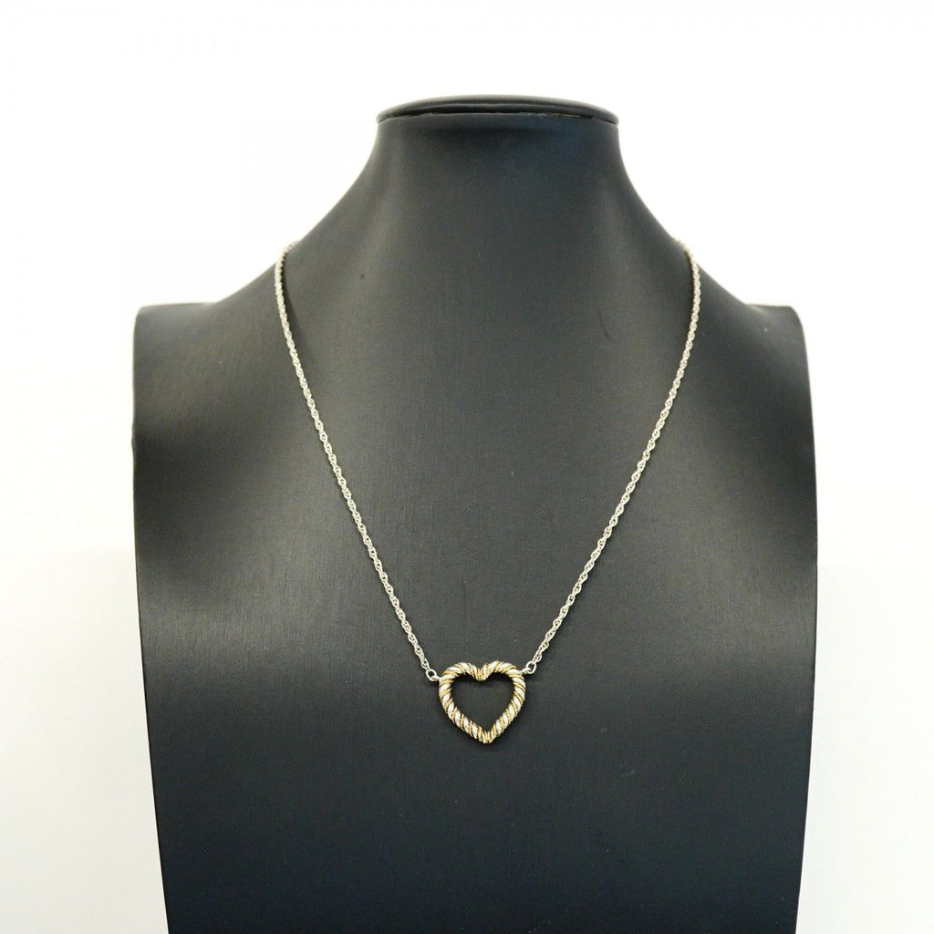 Tiffany & Co Necklace Twist Heart 18k Yellow Gold Silver — view 7