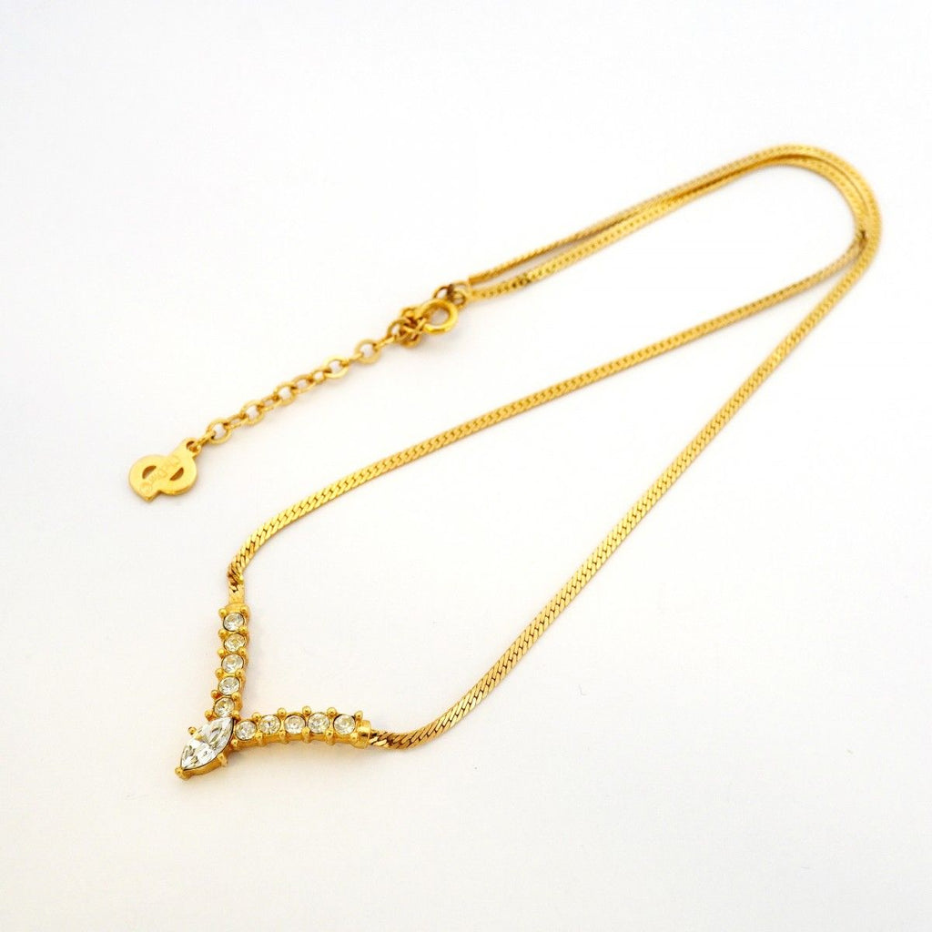 Dior Necklace Gold Plated Rhinestone — view 3