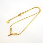 Dior Necklace Gold Plated Rhinestone — view 3