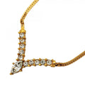 Dior Necklace Gold Plated Rhinestone