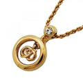 Dior Necklace CD Logo Gold Plated Rhinestone