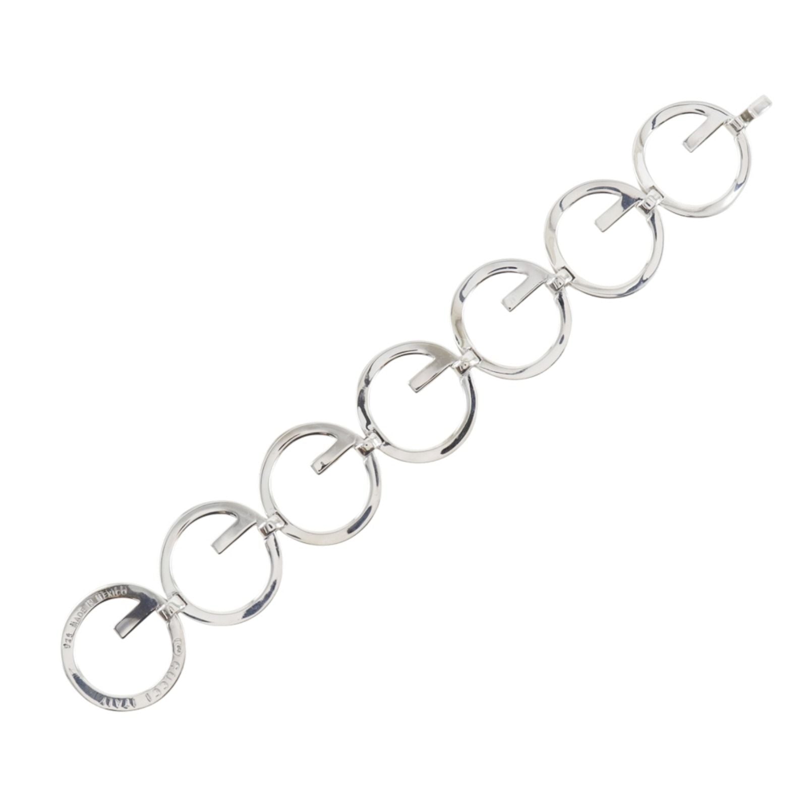Gucci Logo Circle 925 Sterling Silver Bracelet — view 4
