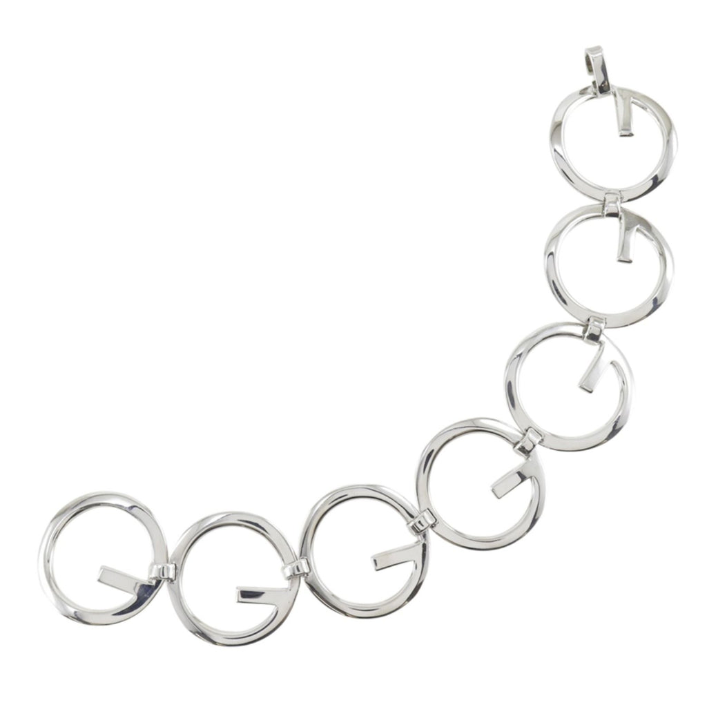 Gucci Logo Circle 925 Sterling Silver Bracelet