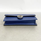 Gucci Shoulder Wallet Interlocking Leather Blue Gold — view 3