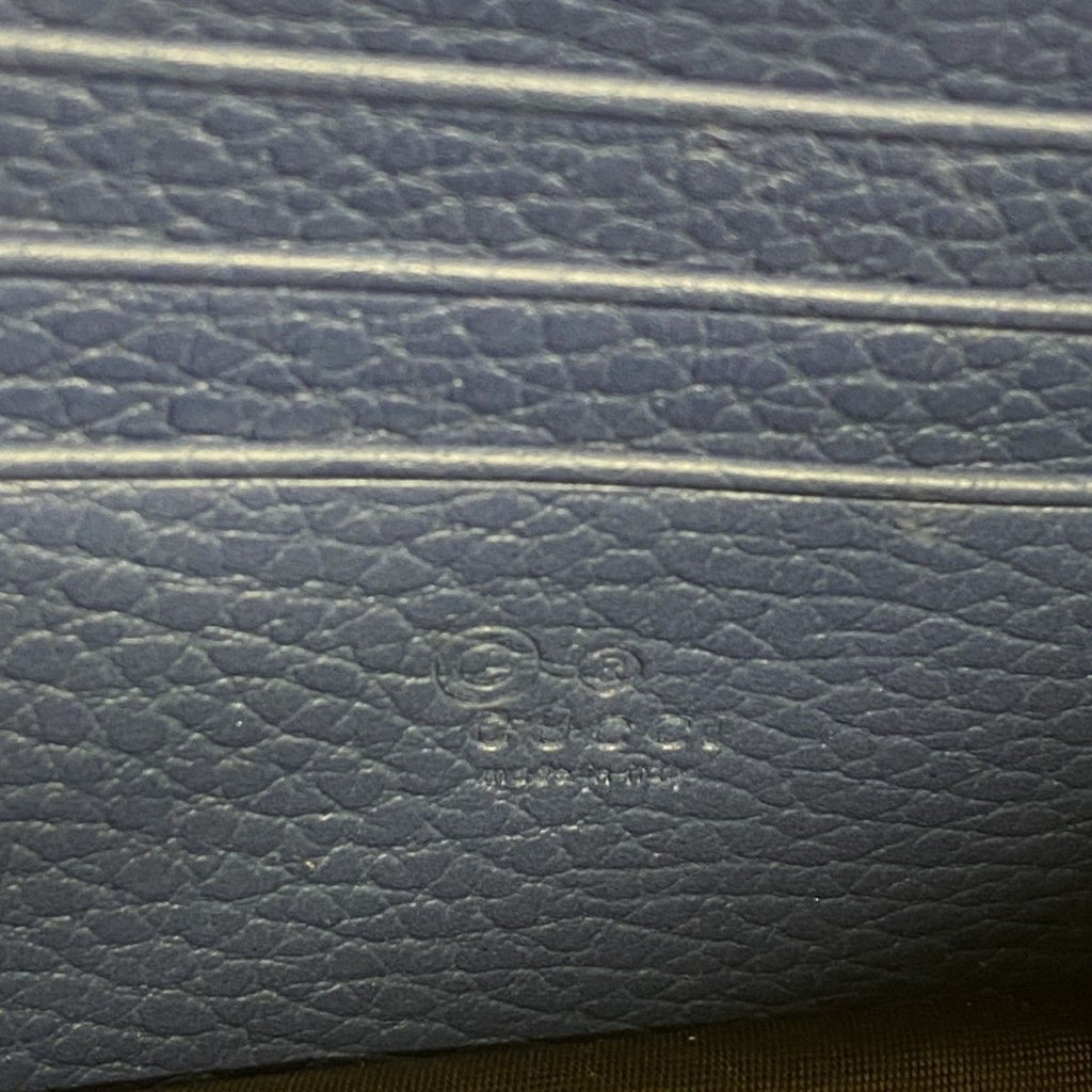 Gucci Shoulder Wallet Interlocking Leather Blue Gold — view 5