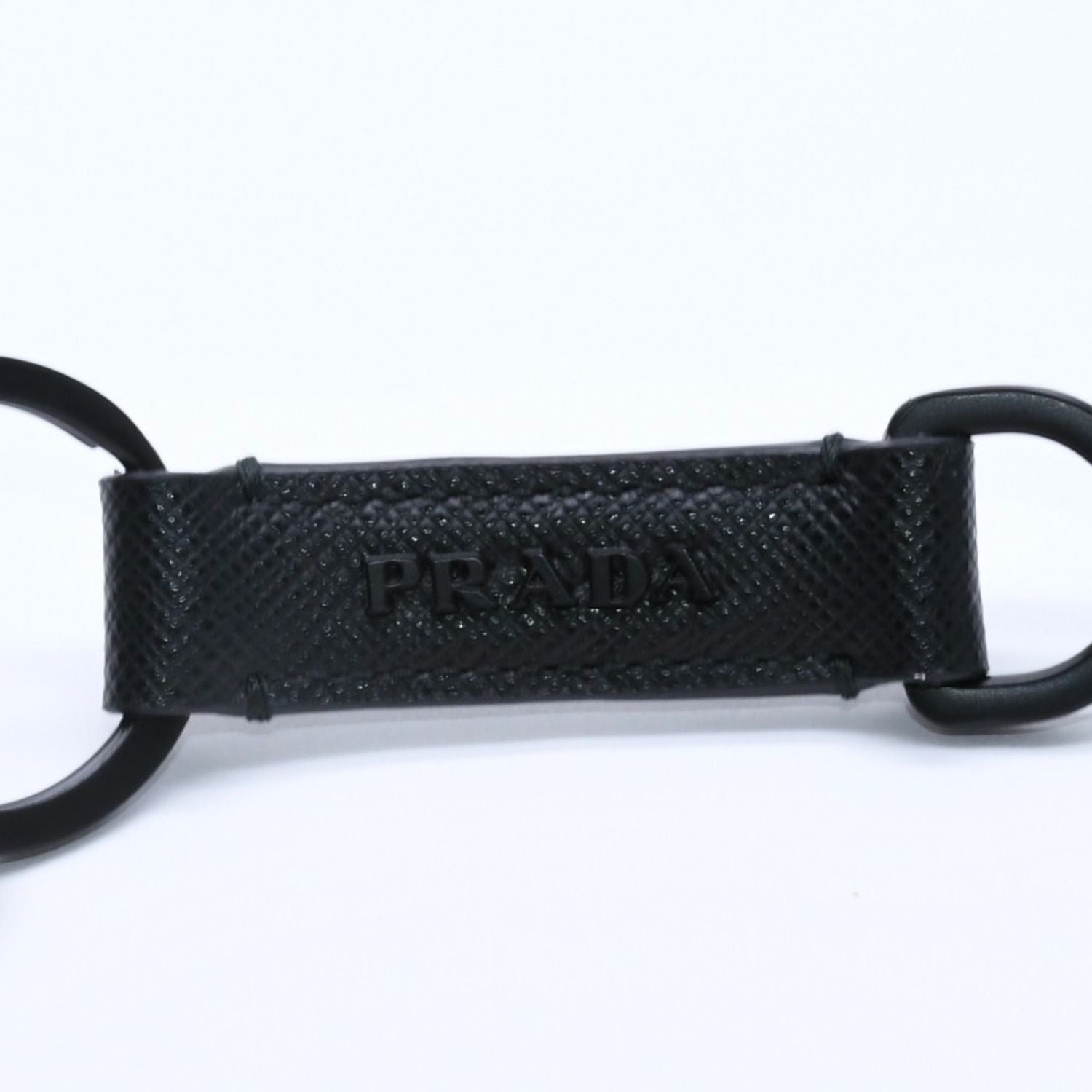 Prada Logo Coin Purse Card Curse Saffano Leather Black Gold — view 8