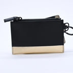 Prada Logo Coin Purse Card Curse Saffano Leather Black Gold — view 5