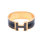 Hermes Clic Clac H Bangle Bracelet Gold Metal Enamel