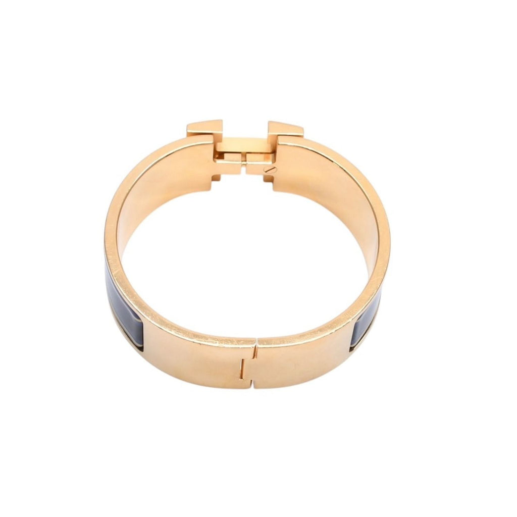Hermes Clic Clac H Bangle Bracelet Gold Metal Enamel — view 8