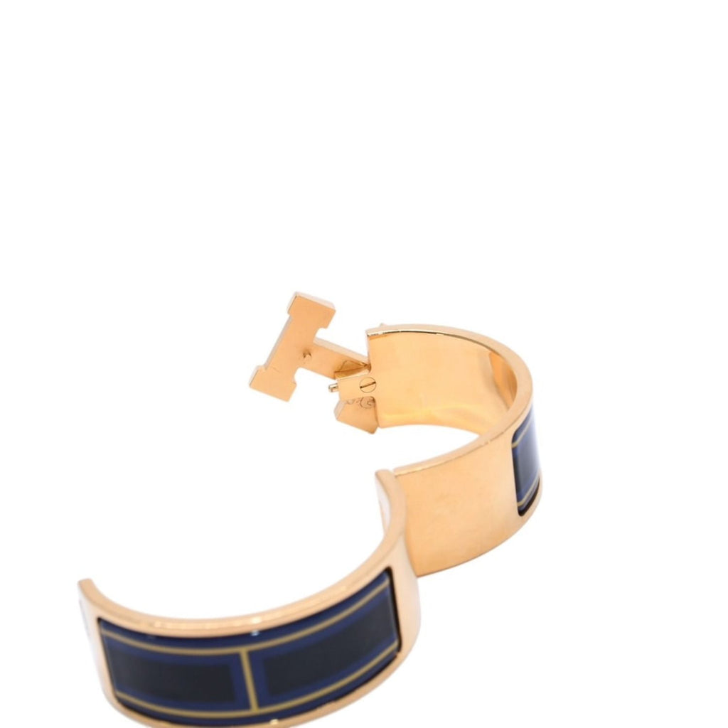 Hermes Clic Clac H Bangle Bracelet Gold Metal Enamel — view 6