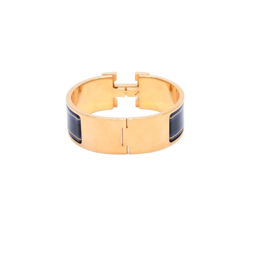 Hermes Clic Clac H Bangle Bracelet Gold Metal Enamel — view 4