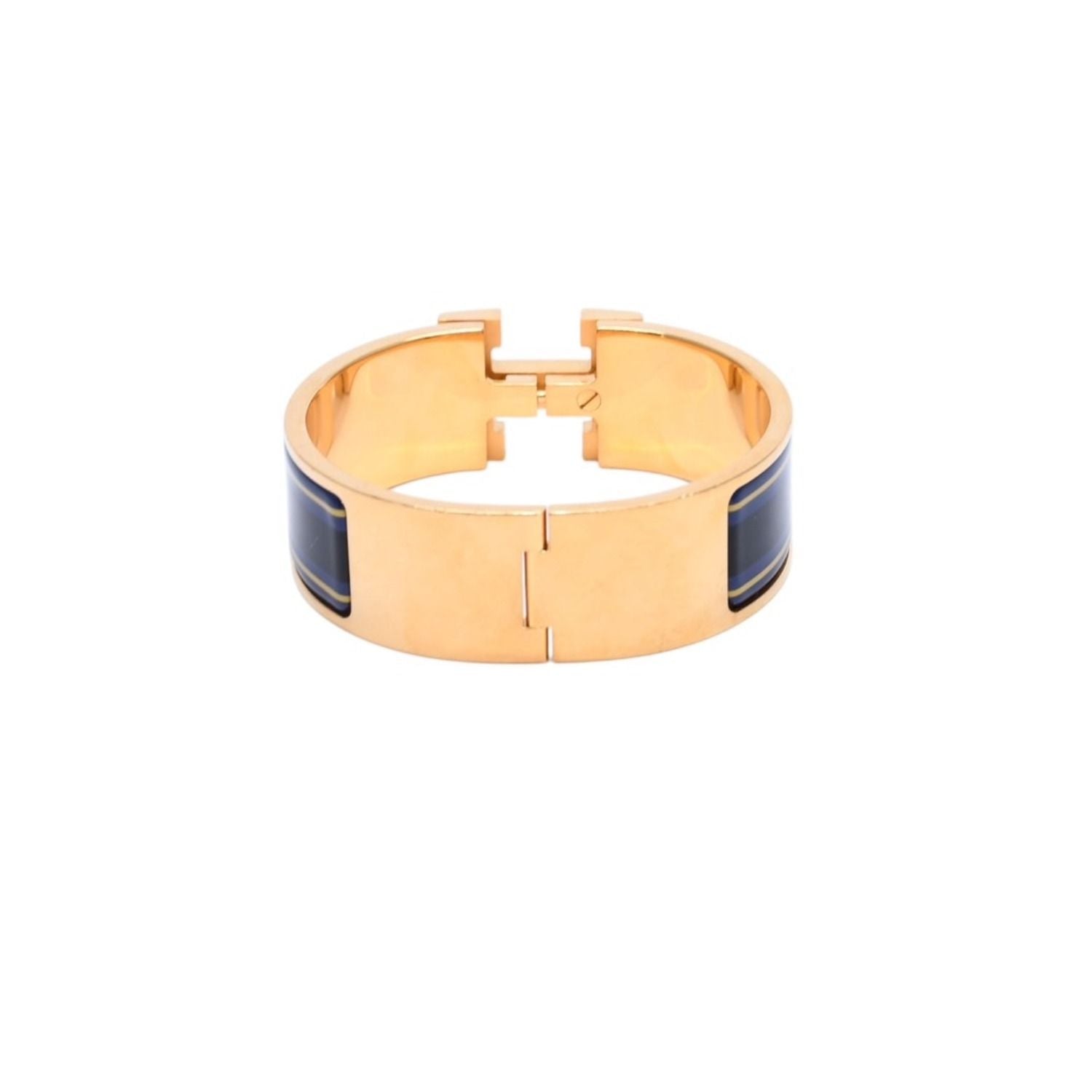 Hermes Clic Clac H Bangle Bracelet Gold Metal Enamel — view 4