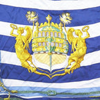 Hermes Carre 90 Chateaux D'arriere Silk Scarf Blue — view 4