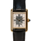Cartier 925 Must Tank Vermeil SM Quartz Leather