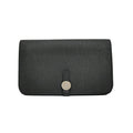 Hermes Dogon Duo Black Silver Togo Wallet