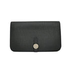 Hermes Dogon Duo Black Silver Togo Wallet