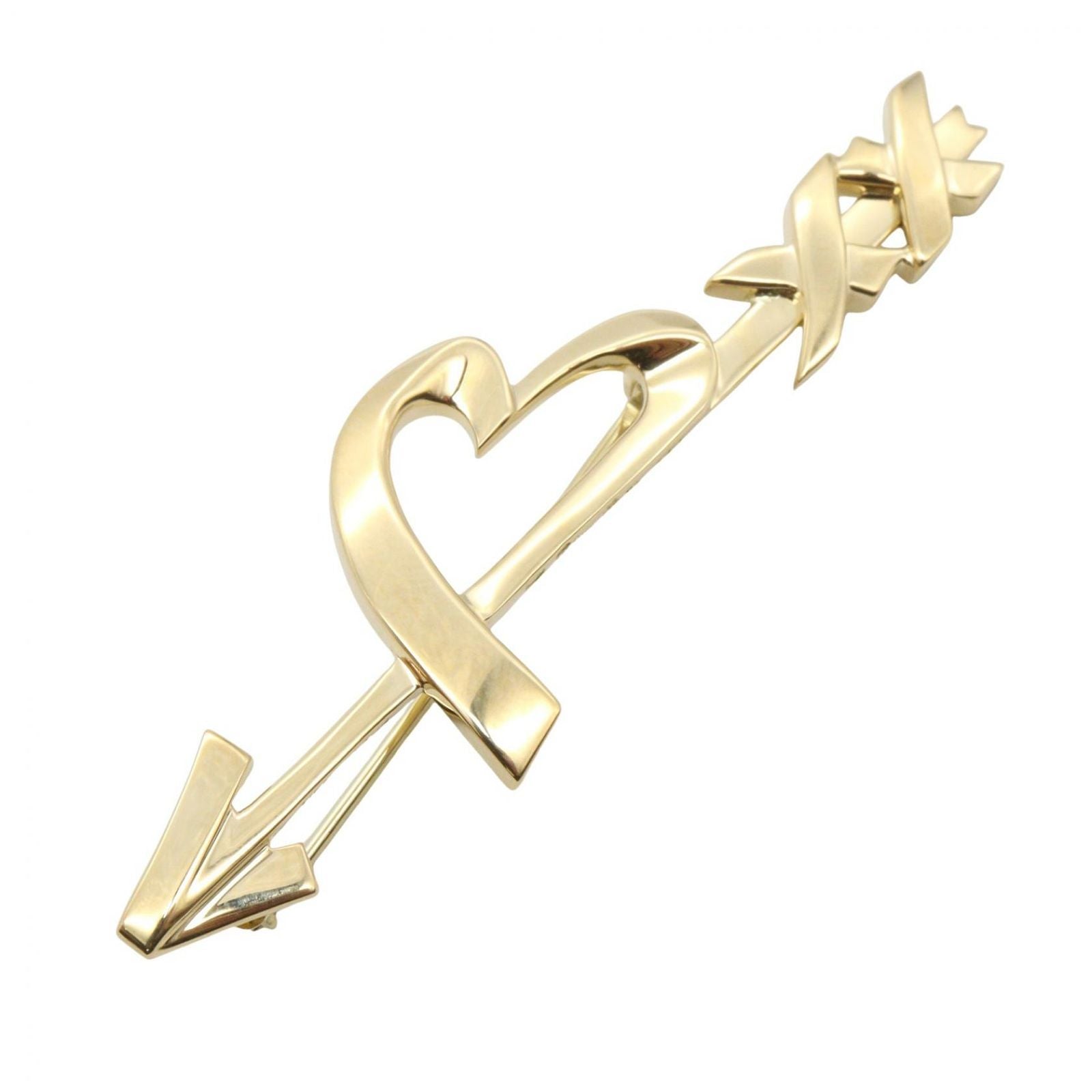 Tiffany & Co Brooch Heart &arrow Kiss 18k