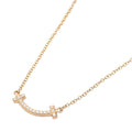 Tiffany & Co Necklace T Smile Mini Diamond 40 45.5 cm 18k