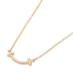 Tiffany & Co Necklace T Smile Mini Diamond 40 45.5 cm 18k