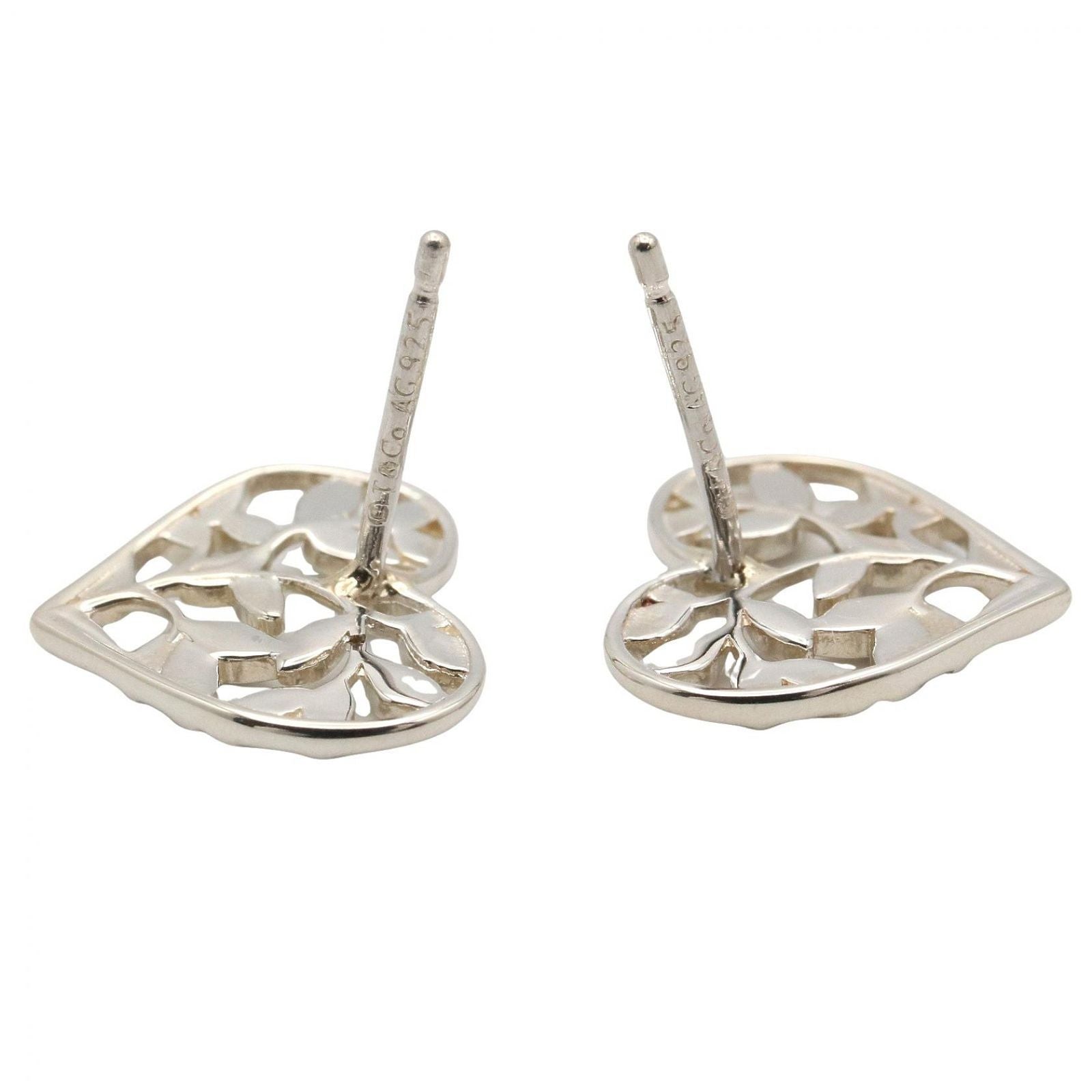 Tiffany & Co Earrings Olive Leaf Heart 925 Sterling Silver — view 3