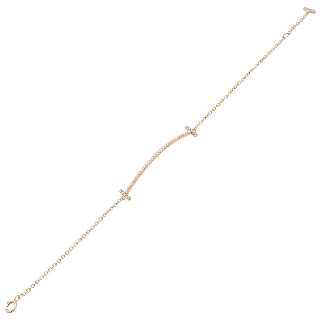 Tiffany & Co Bracelet T Smile Diamond 15 cm 18k Pink Gold — view 3