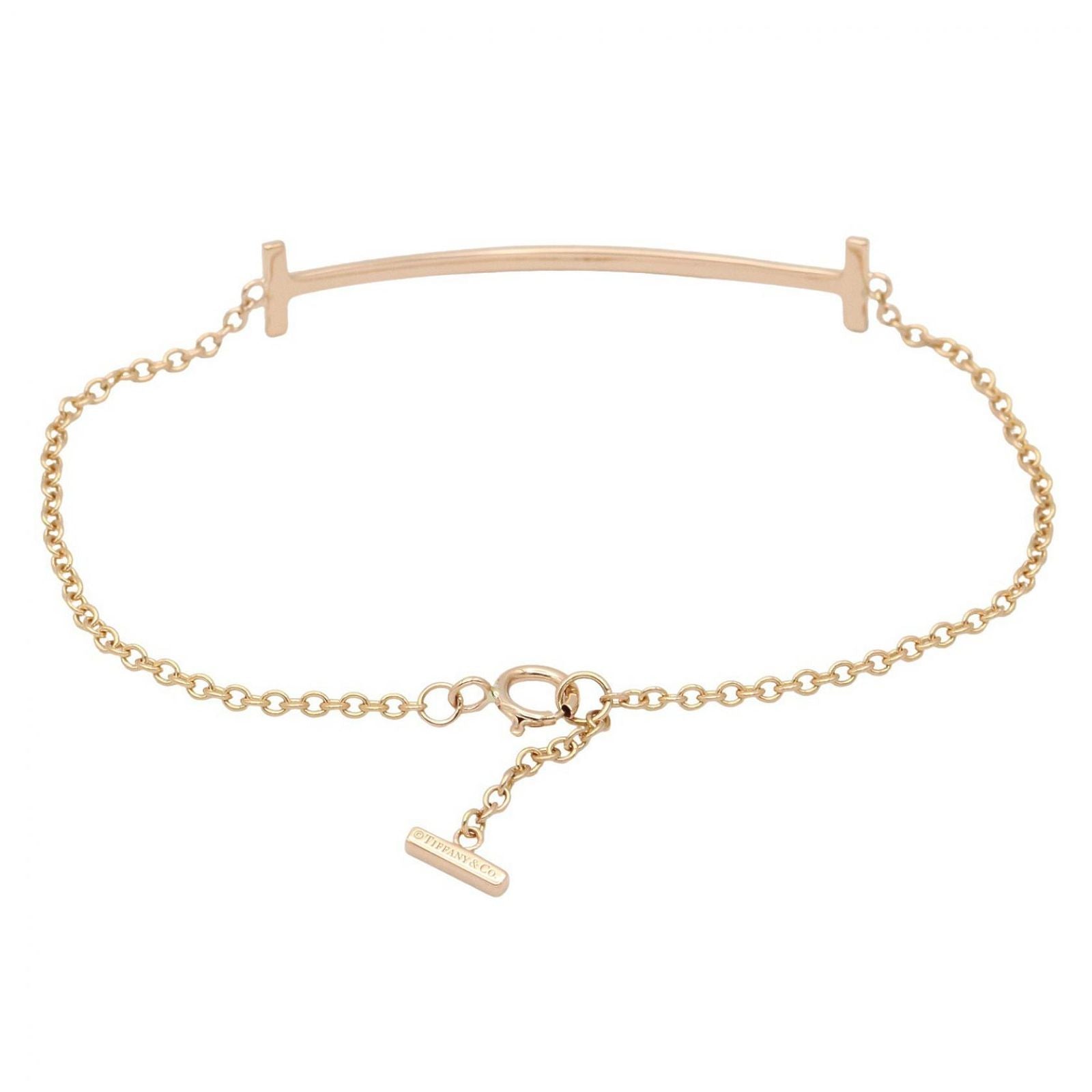 Tiffany & Co Bracelet T Smile Diamond 15 cm 18k Pink Gold — view 2