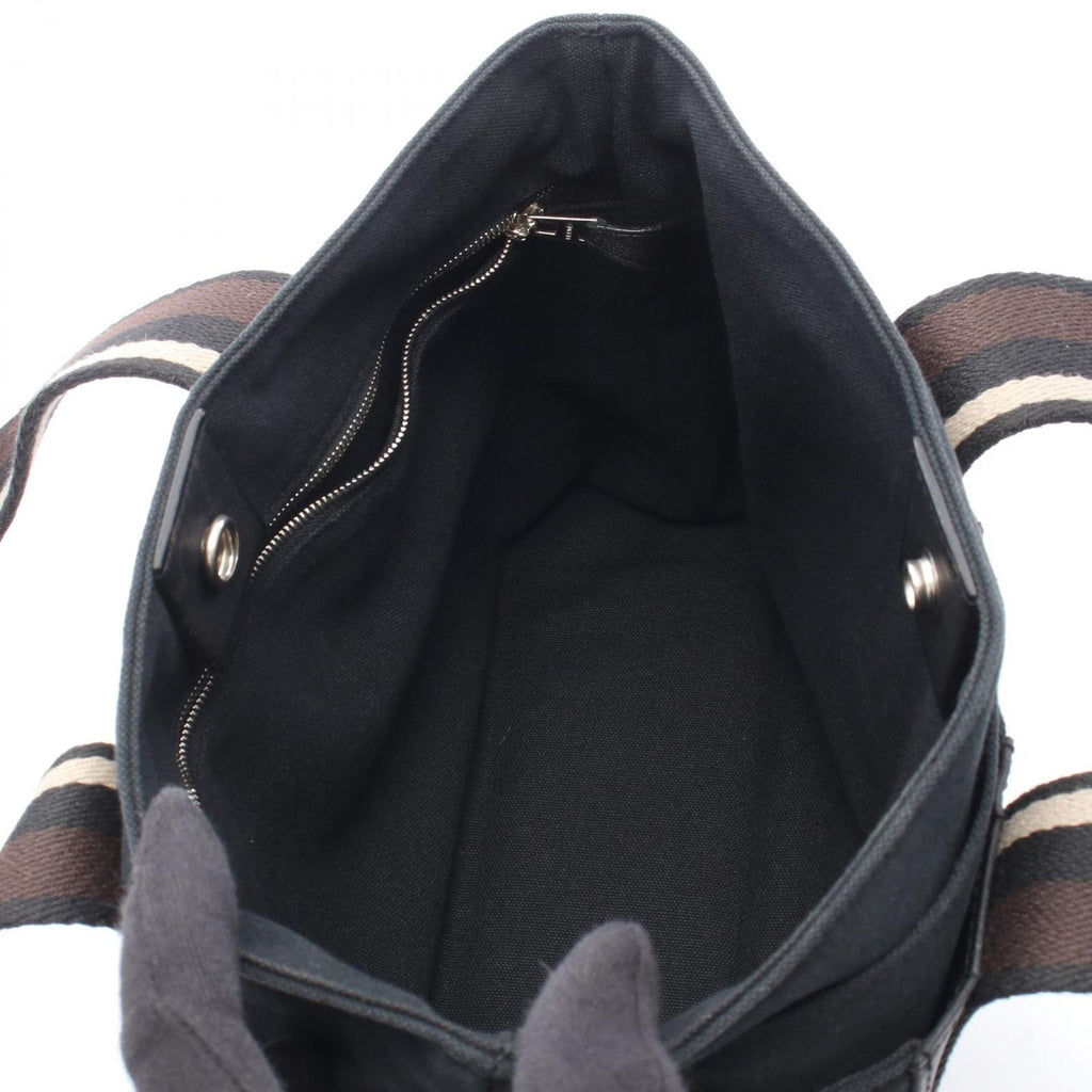 Hermes Tote Troca Horizontal PM Black Canvas Leather — view 3