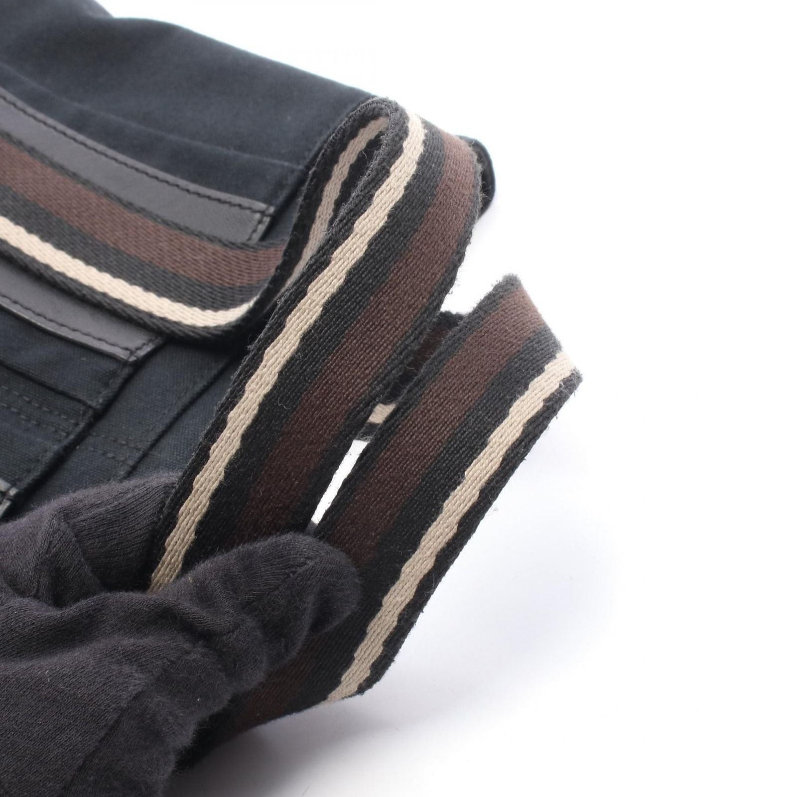 Hermes Tote Troca Horizontal PM Black Canvas Leather — view 8