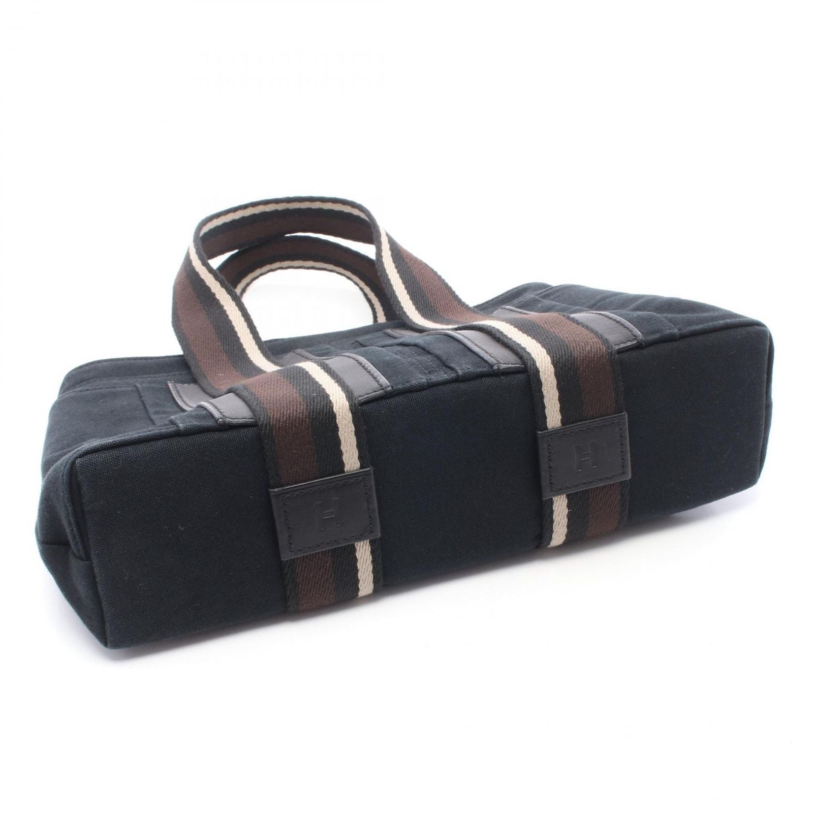 Hermes Tote Troca Horizontal PM Black Canvas Leather — view 6