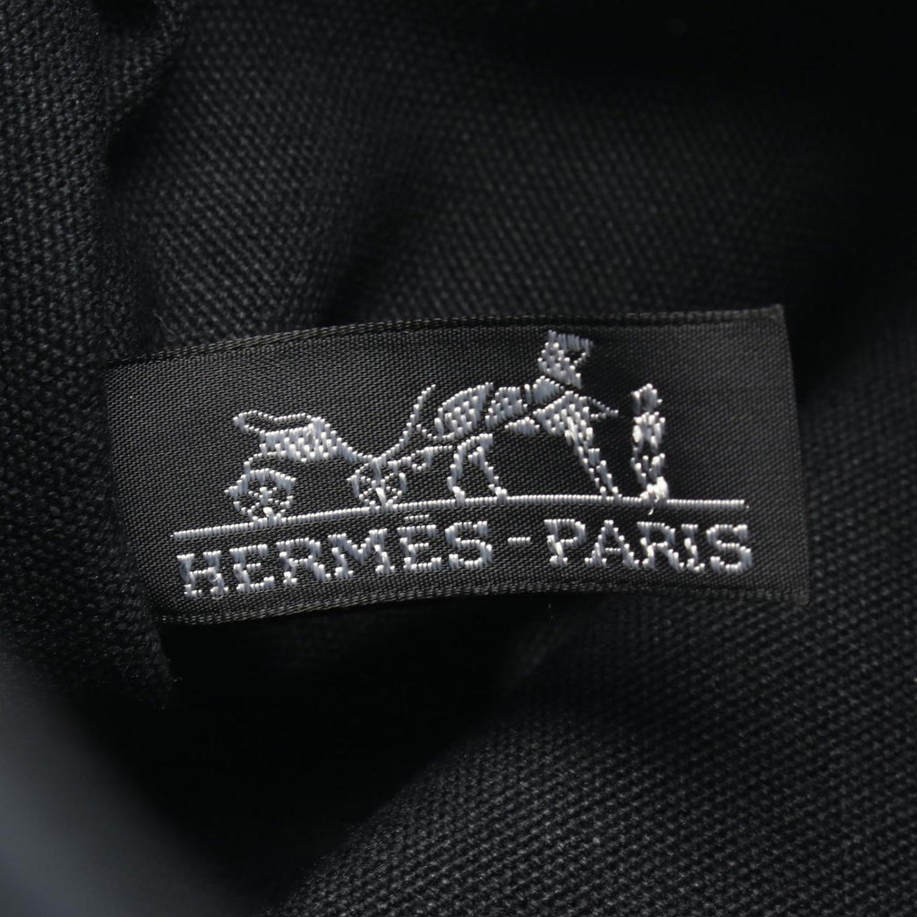 Hermes Tote Troca Horizontal PM Black Canvas Leather — view 4
