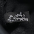 Hermes Tote Troca Horizontal PM Black Canvas Leather — view 4
