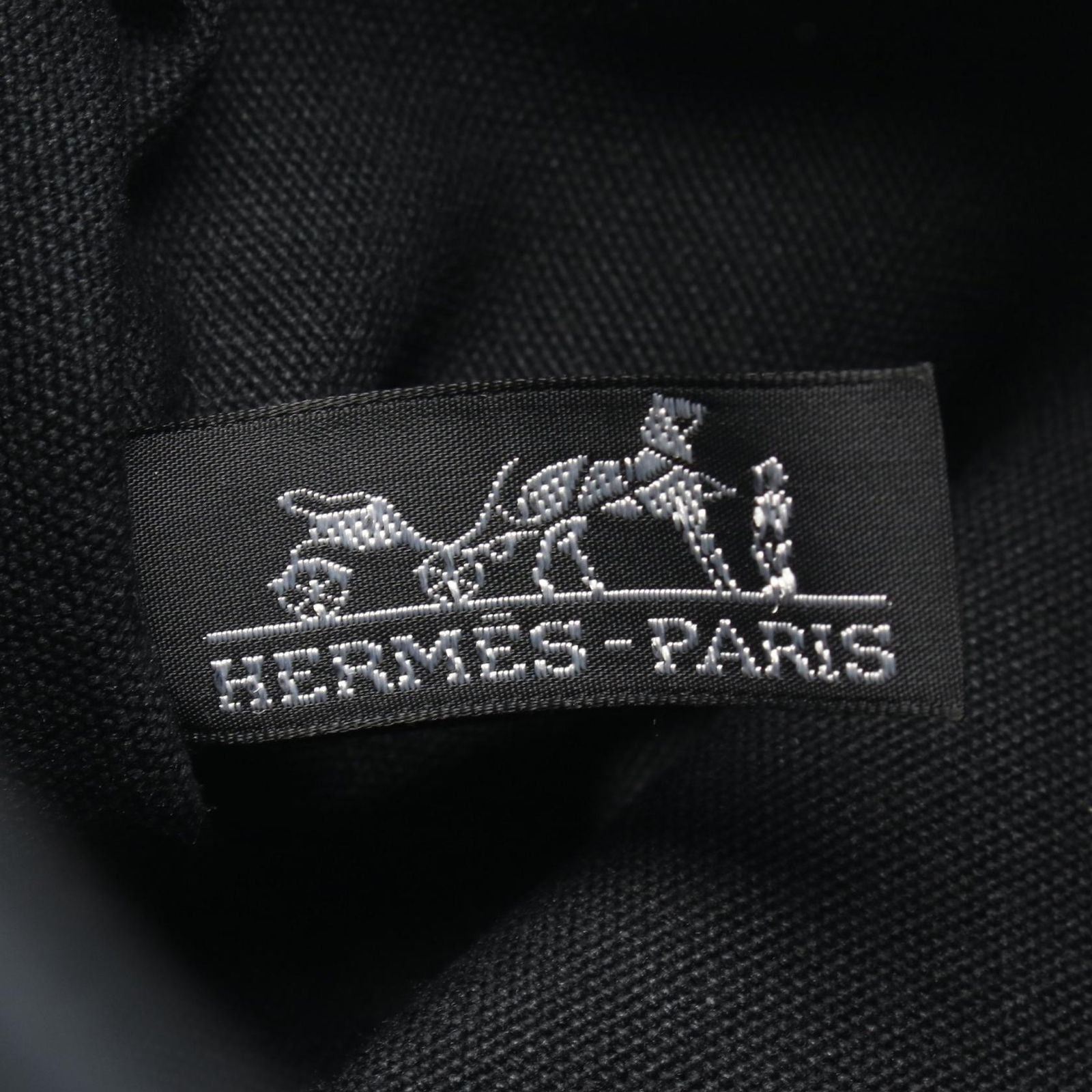 Hermes Tote Troca Horizontal PM Black Canvas Leather — view 4
