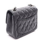 Chanel Shoulder Bag Mini Quilted Black Calf Mini Chain — view 2