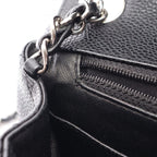 Chanel Shoulder Bag Mini Quilted Black Calf Mini Chain — view 7