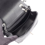 Chanel Shoulder Bag Mini Quilted Black Calf Mini Chain — view 3