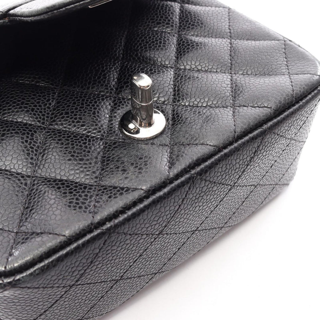 Chanel Shoulder Bag Mini Quilted Black Calf Mini Chain — view 9