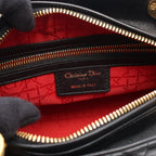 Dior Handbag Lady Dior 2-Way Black Leather Cannage Tote — view 4