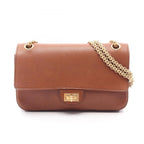 Chanel Shoulder Bag 2.55 Mademoiselle Chain Brown Leather Double Flap