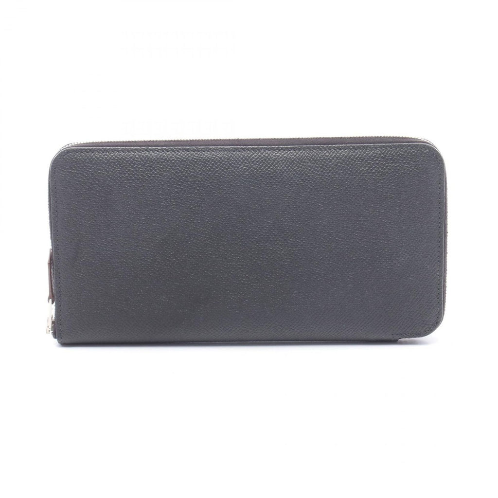 Hermes Round Wallet Azap Long Silk in Black Leather Calf in