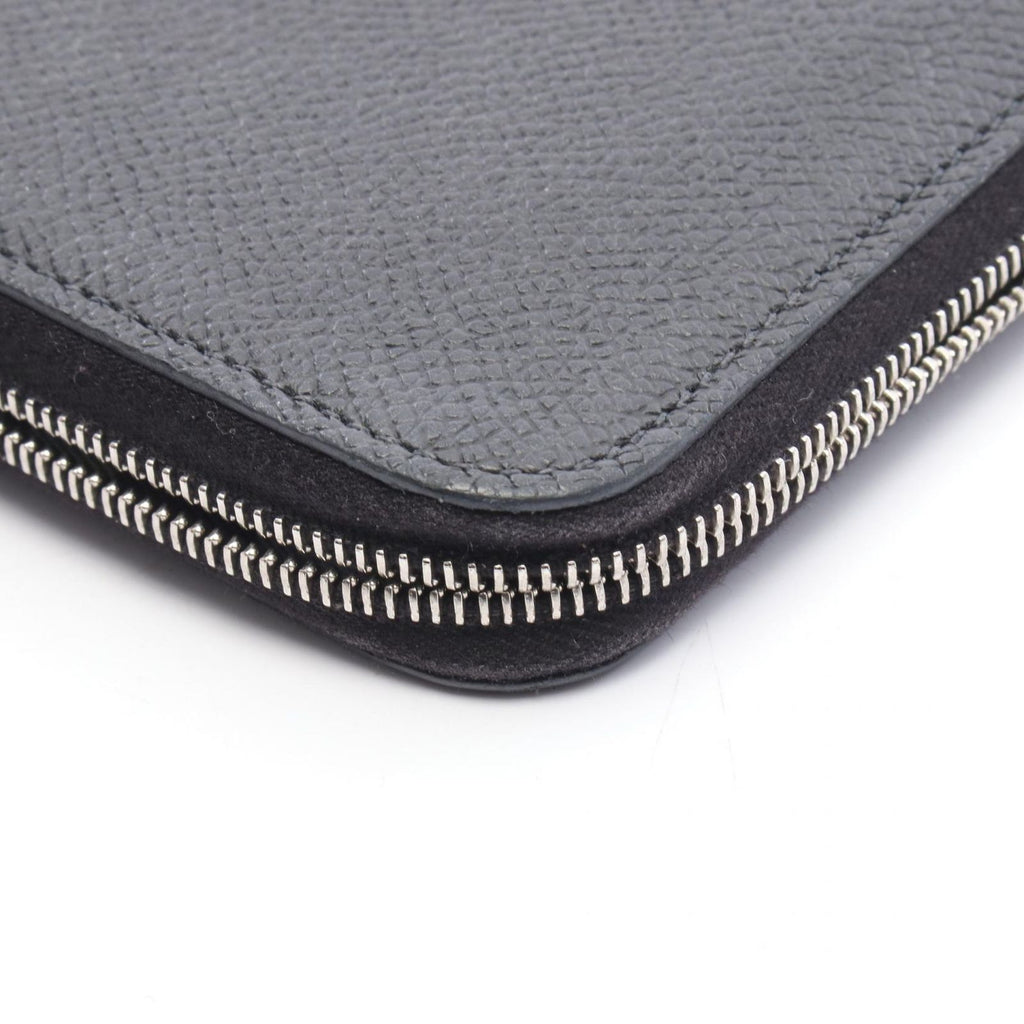 Hermes Round Wallet Azap Long Silk in Black Leather Calf in — view 8