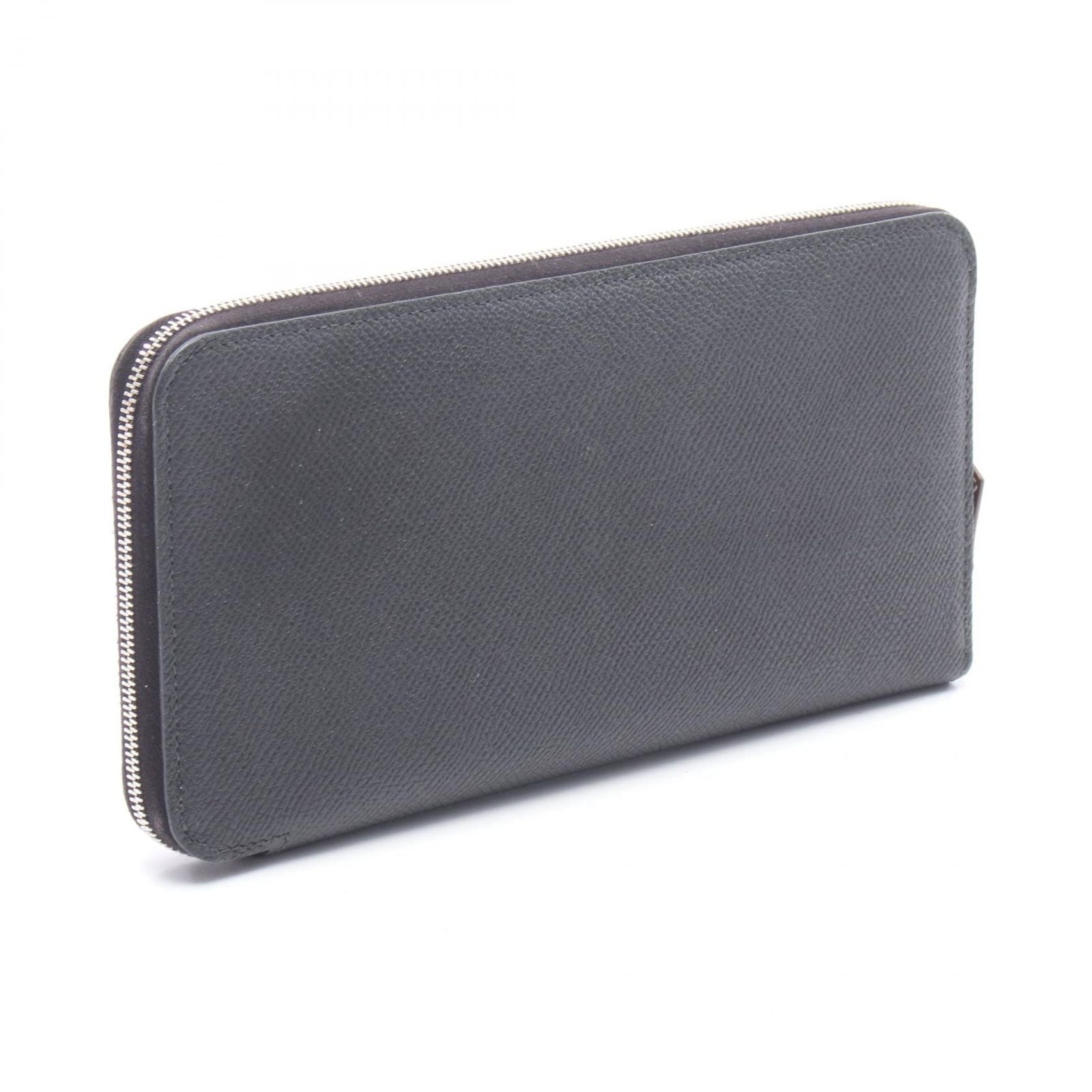 Hermes Round Wallet Azap Long Silk in Black Leather Calf in — view 2