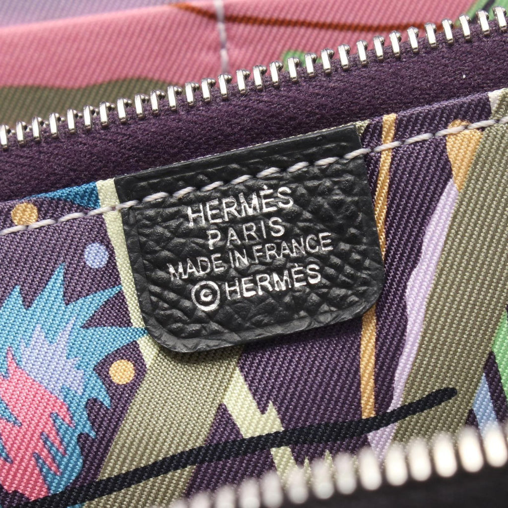 Hermes Round Wallet Azap Long Silk in Black Leather Calf in — view 4